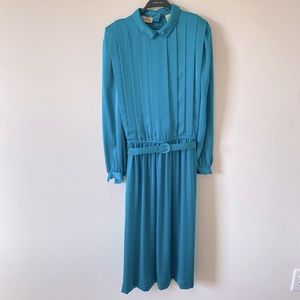 Liz Claiborne Vintage Teal Dress with Belt